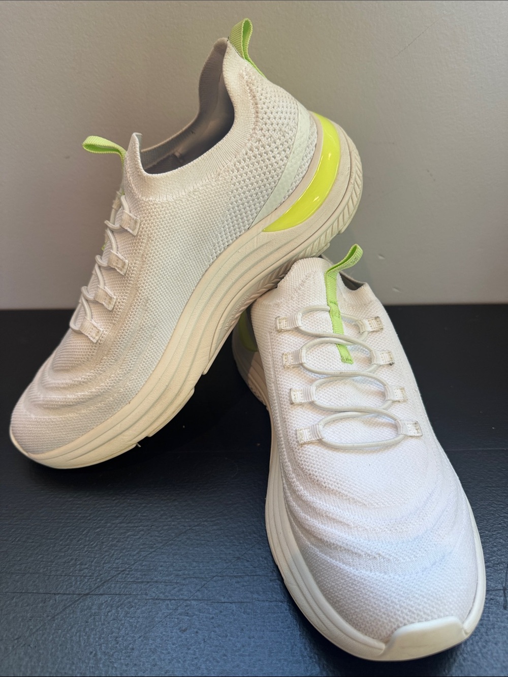 Keds BlissMove White/Lime Knit Slip-On Sneakers Bliss Arch